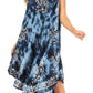 Sakkas Mara Women's Casual Sleeveless Tank Flare Midi Boho Batik Dress Cover-up