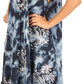 Sakkas Mara Women's Casual Sleeveless Tank Flare Midi Boho Batik Dress Cover-up