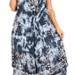 Sakkas Mara Women's Casual Sleeveless Tank Flare Midi Boho Batik Dress Cover-up