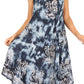 Sakkas Mara Women's Casual Sleeveless Tank Flare Midi Boho Batik Dress Cover-up