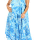 Sakkas Mara Women's Casual Sleeveless Tank Flare Midi Boho Batik Dress Cover-up