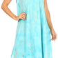 Sakkas Mara Women's Casual Sleeveless Tank Flare Midi Boho Batik Dress Cover-up