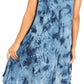 Sakkas Mara Women's Casual Sleeveless Tank Flare Midi Boho Batik Dress Cover-up