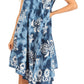 Sakkas Mara Women's Casual Sleeveless Tank Flare Midi Boho Batik Dress Cover-up