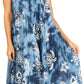 Sakkas Mara Women's Casual Sleeveless Tank Flare Midi Boho Batik Dress Cover-up