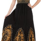 Sakkas Batik Print Embroidered Sleeveless Smocked Tube Top Long Dress