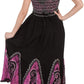 Sakkas Batik Print Embroidered Sleeveless Smocked Tube Top Long Dress