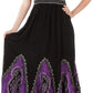 Sakkas Batik Print Embroidered Sleeveless Smocked Tube Top Long Dress