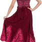 Sakkas Batik Print Embroidered Sleeveless Smocked Tube Top Long Dress