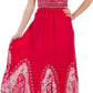 Sakkas Batik Print Embroidered Sleeveless Smocked Tube Top Long Dress