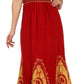 Sakkas Batik Print Embroidered Sleeveless Smocked Tube Top Long Dress