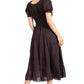 Sakkas Cotton Crepe Smocked Peasant Gypsy Boho Renaissance Mid Length Dress