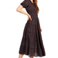 Sakkas Cotton Crepe Smocked Peasant Gypsy Boho Renaissance Mid Length Dress