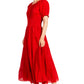 Sakkas Cotton Crepe Smocked Peasant Gypsy Boho Renaissance Mid Length Dress