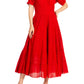 Sakkas Cotton Crepe Smocked Peasant Gypsy Boho Renaissance Mid Length Dress