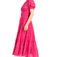 Sakkas Cotton Crepe Smocked Peasant Gypsy Boho Renaissance Mid Length Dress