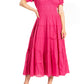 Sakkas Cotton Crepe Smocked Peasant Gypsy Boho Renaissance Mid Length Dress