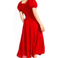 Sakkas Cotton Crepe Smocked Peasant Gypsy Boho Renaissance Mid Length Dress