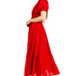 Sakkas Cotton Crepe Smocked Peasant Gypsy Boho Renaissance Mid Length Dress