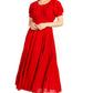 Sakkas Cotton Crepe Smocked Peasant Gypsy Boho Renaissance Mid Length Dress