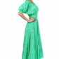 Sakkas Cotton Crepe Smocked Peasant Gypsy Boho Renaissance Mid Length Dress