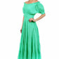 Sakkas Cotton Crepe Smocked Peasant Gypsy Boho Renaissance Mid Length Dress