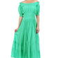 Sakkas Cotton Crepe Smocked Peasant Gypsy Boho Renaissance Mid Length Dress