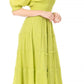 Sakkas Cotton Crepe Smocked Peasant Gypsy Boho Renaissance Mid Length Dress
