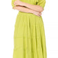 Sakkas Cotton Crepe Smocked Peasant Gypsy Boho Renaissance Mid Length Dress