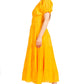 Sakkas Cotton Crepe Smocked Peasant Gypsy Boho Renaissance Mid Length Dress