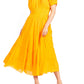 Sakkas Cotton Crepe Smocked Peasant Gypsy Boho Renaissance Mid Length Dress