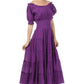 Sakkas Cotton Crepe Smocked Peasant Gypsy Boho Renaissance Mid Length Dress