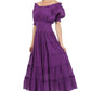 Sakkas Cotton Crepe Smocked Peasant Gypsy Boho Renaissance Mid Length Dress