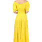 Sakkas Cotton Crepe Smocked Peasant Gypsy Boho Renaissance Mid Length Dress