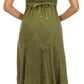 Sakkas Stonewashed Rayon Embroidered Adjustable Spaghetti Straps Long Dress