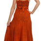 Sakkas Stonewashed Rayon Embroidered Adjustable Spaghetti Straps Long Dress