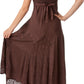 Sakkas Stonewashed Rayon Embroidered Adjustable Spaghetti Straps Long Dress