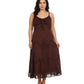 Sakkas Stonewashed Rayon Embroidered Adjustable Spaghetti Straps Long Dress