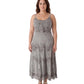 Sakkas Stonewashed Rayon Embroidered Adjustable Spaghetti Straps Long Dress