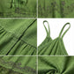 Sakkas Stonewashed Rayon Embroidered Adjustable Spaghetti Straps Long Dress