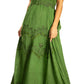Sakkas Stonewashed Rayon Embroidered Adjustable Spaghetti Straps Long Dress