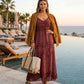 Sakkas Stonewashed Rayon Embroidered Adjustable Spaghetti Straps Long Dress