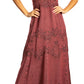 Sakkas Stonewashed Rayon Embroidered Adjustable Spaghetti Straps Long Dress