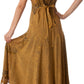 Sakkas Stonewashed Rayon Embroidered Adjustable Spaghetti Straps Long Dress