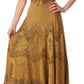 Sakkas Stonewashed Rayon Embroidered Adjustable Spaghetti Straps Long Dress