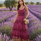 Sakkas Stonewashed Rayon Embroidered Adjustable Spaghetti Straps Long Dress