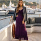 Sakkas Stonewashed Rayon Embroidered Adjustable Spaghetti Straps Long Dress