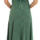 Sakkas Stonewashed Rayon Embroidered Adjustable Spaghetti Straps Long Dress