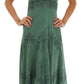 Sakkas Stonewashed Rayon Embroidered Adjustable Spaghetti Straps Long Dress