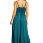 Sakkas Stonewashed Rayon Embroidered Adjustable Spaghetti Straps Long Dress
